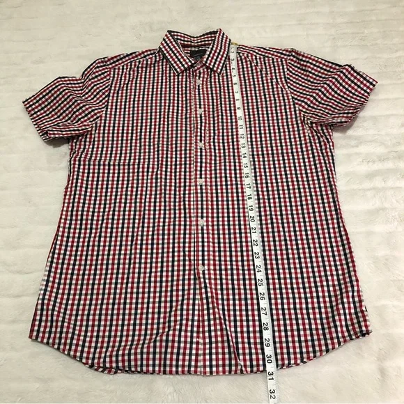 H&M Premium Cotton Men’s Button Up Shirt Checkered Large - Picture 4 of 5